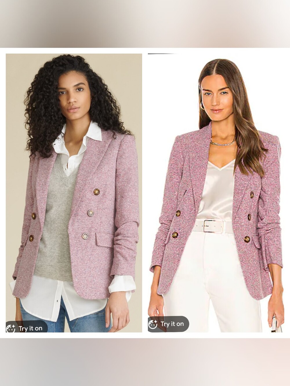 Veronica Beard Beacon Pink Wool Dickey Jacket Blazer Double Breasted Size 6